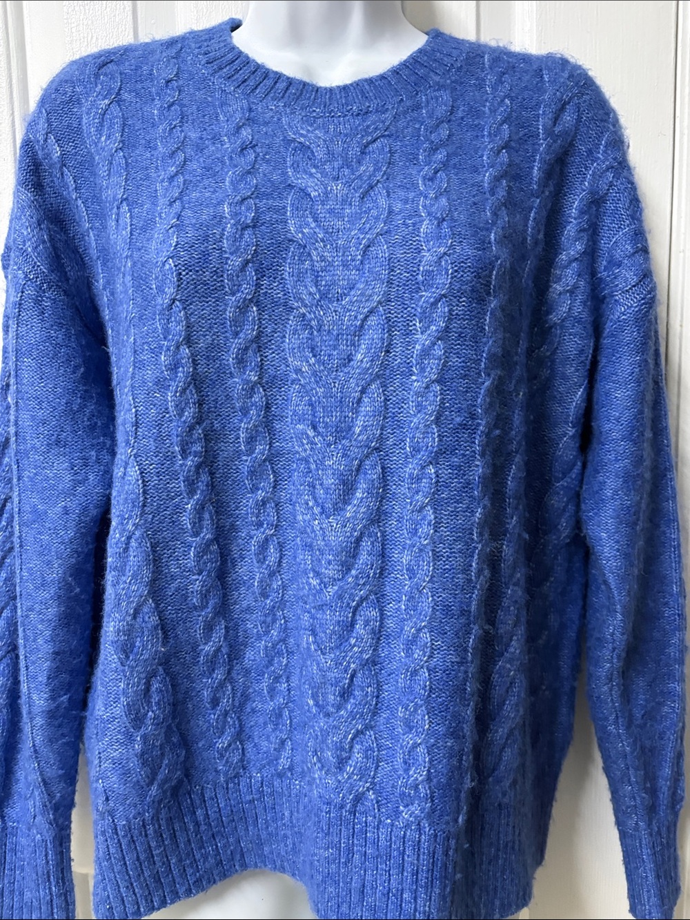 LOFT Cable Knit Crewneck Sweater women